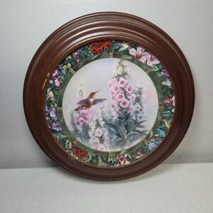 Lena Liu The Rufous Hummingbird Collector Plate W.S. George 1992 Framed